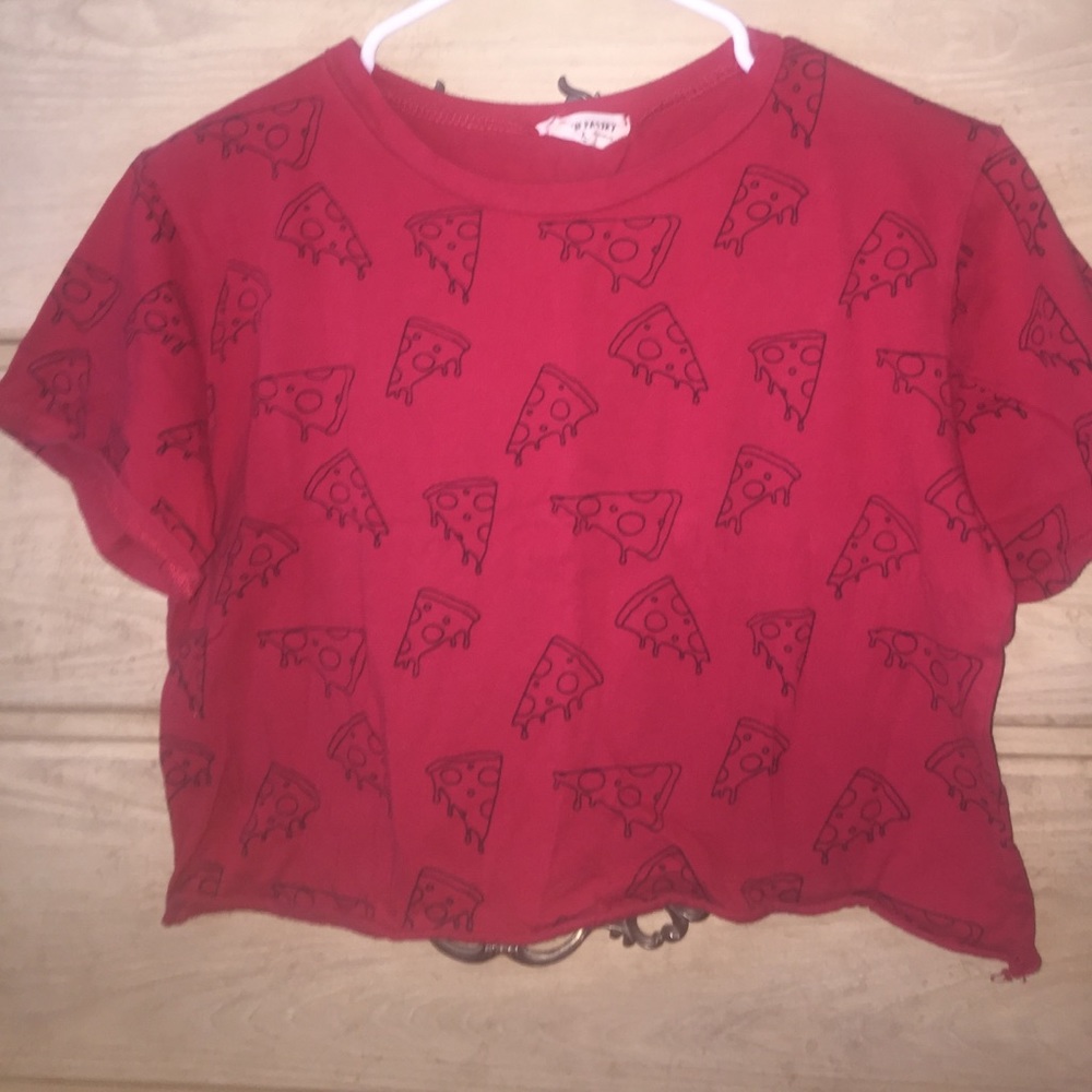French pastry: red pizza crop top